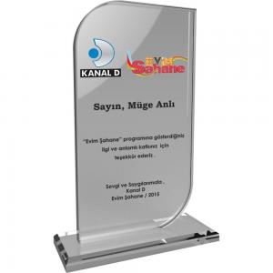 Kristal Plaket ( 12 x 21 cm )